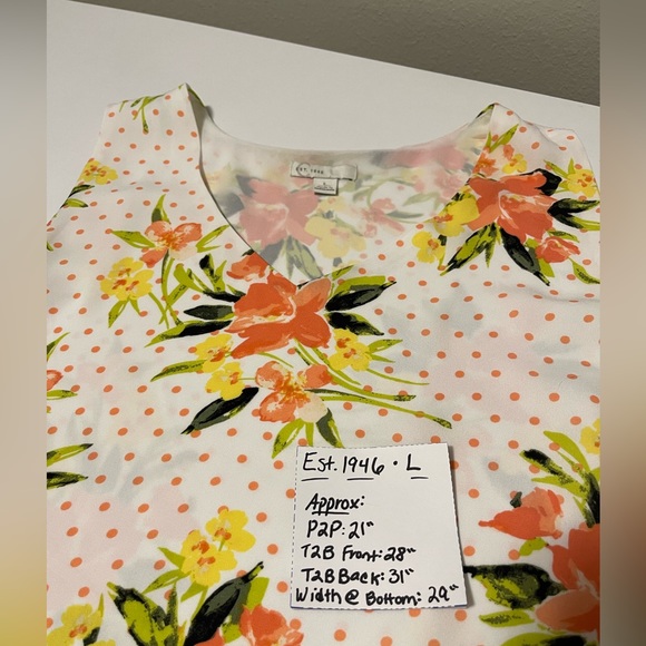 EST. 1946 Floral Sleeveless Top - Size Large - Picture 7 of 10